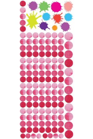 Nature Suluboya Puantiye Ve Splash Tasarımlı Çocuk Odası Duvar Sticker - Görsel 8