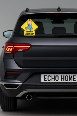 Araba Arkası Arabada Bebek Var Sticker Oto Sticker – Emzikli Erkek Bebek Modeli - Görsel 5