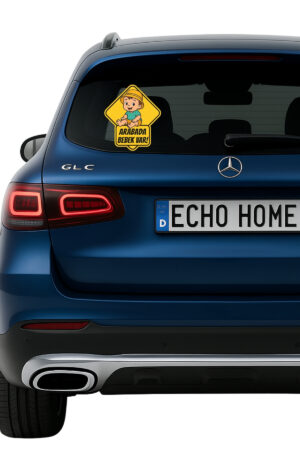 Araba Arkası Arabada Bebek Var Sticker Oto Sticker – Sarı Şapkalı Erkek Bebek Modeli - Görsel 3