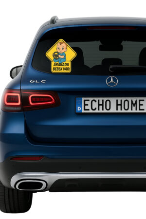 Araba Arkası Arabada Bebek Var Sticker Oto Sticker – Direksiyonlu Erkek Bebek - Görsel 3