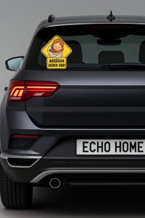 Araba Arkası Arabada Bebek Var Sticker Oto Sticker – Uyuyan Oyuncaklı Kız Bebek - Görsel 5